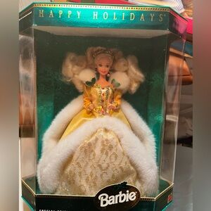 Barbie Holiday Doll in Yellow and White Gown 1994